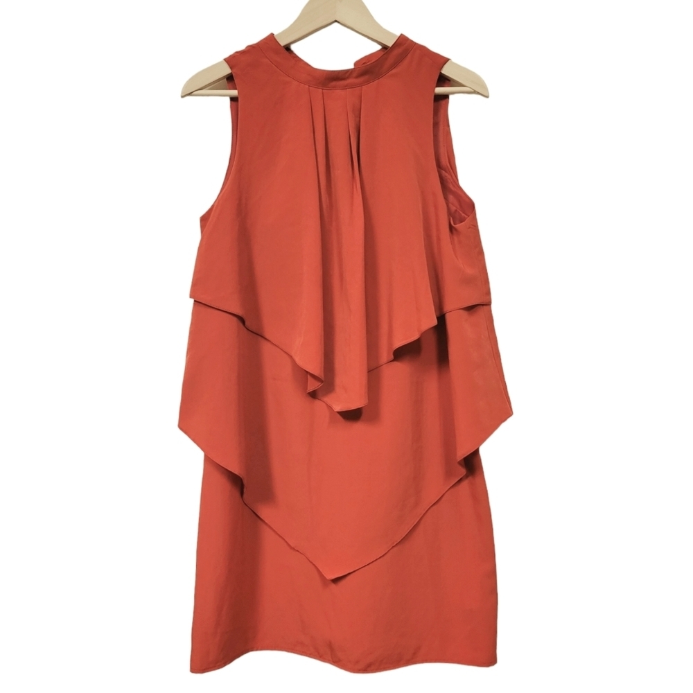 H&M ruffle Layered orange color dress  size 10